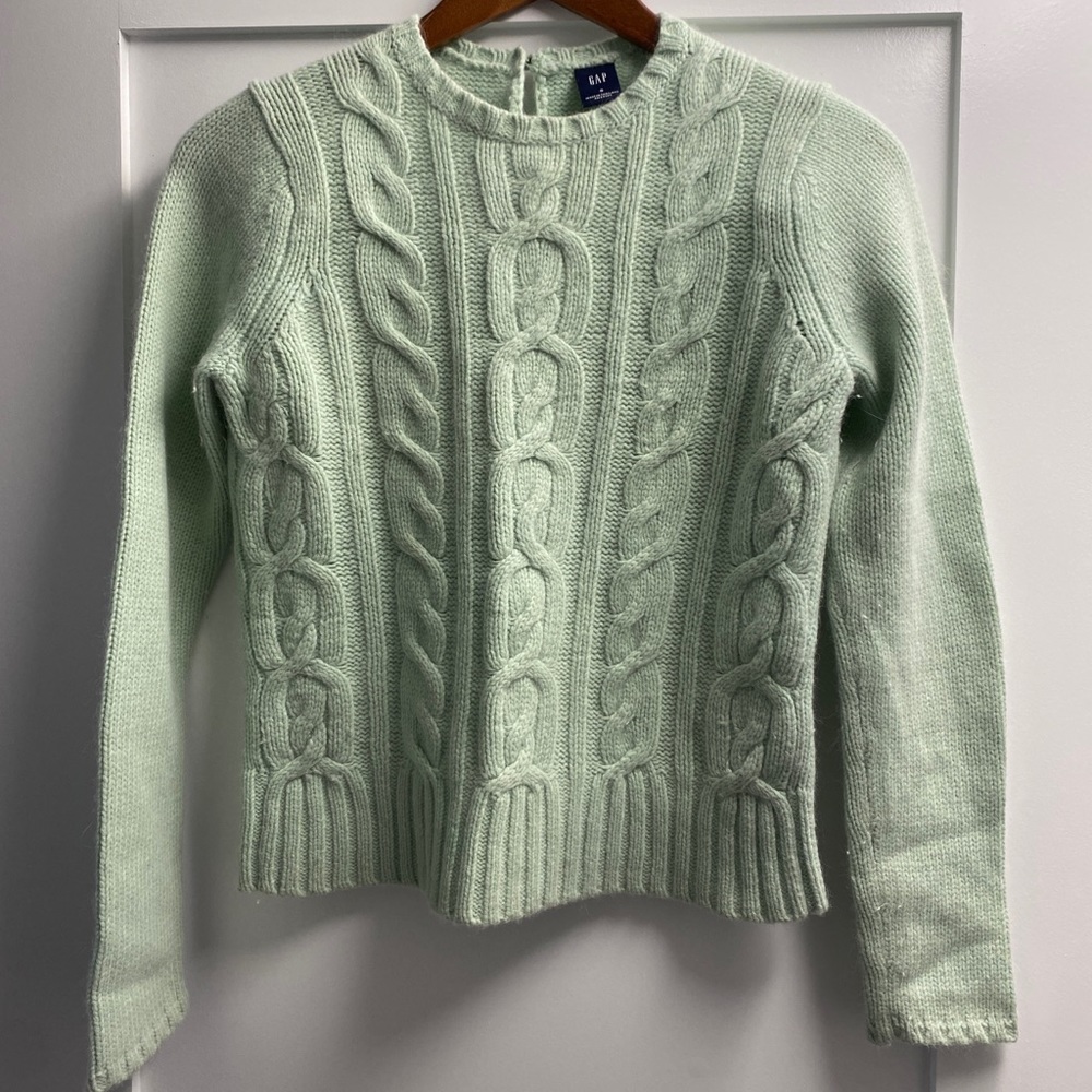 Mint cableknit sweater
